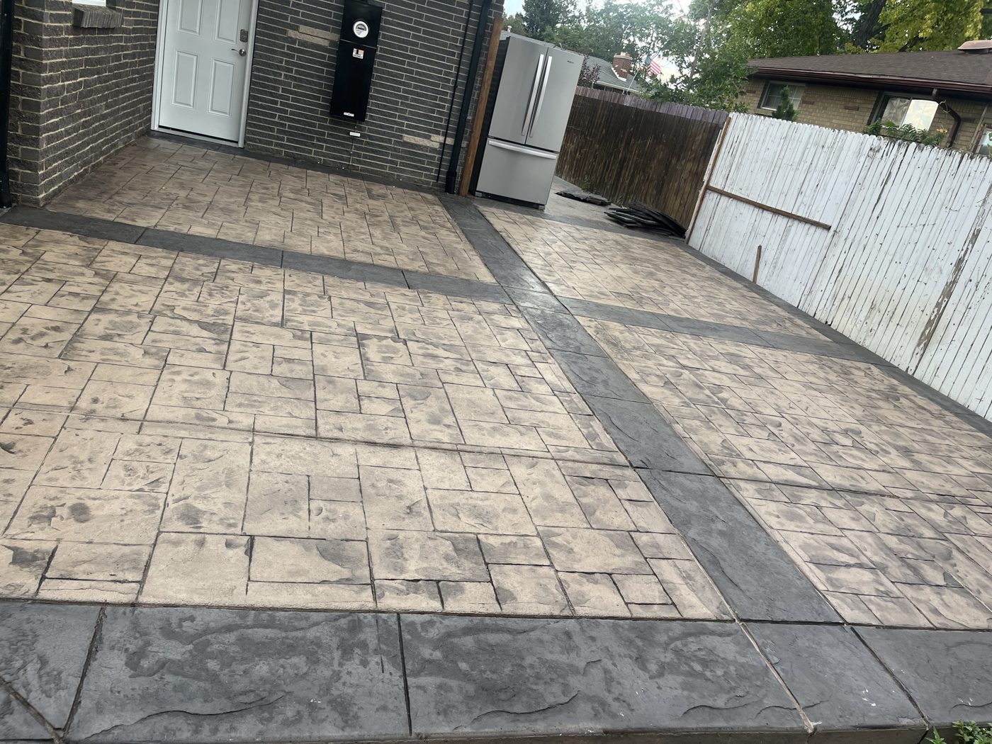 Finished concrete driveway